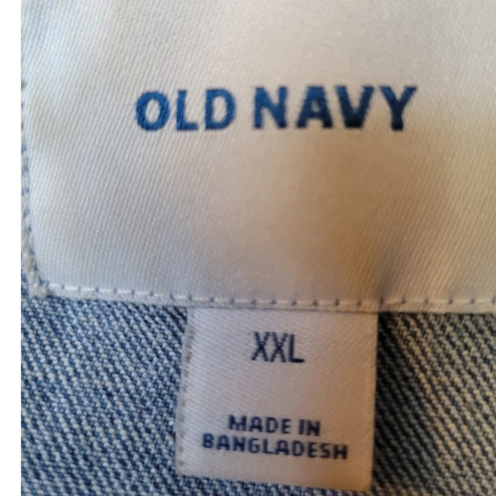 Old Navy Mens XXL Light Wash Denim Trucker Jacket Blue Cotton Blend  Coat 2227